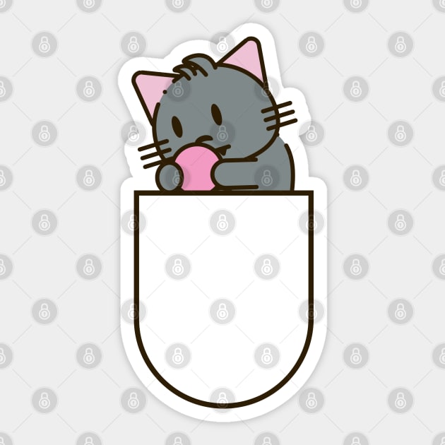 Cat playing in pocket Sticker by Shirt Vibin